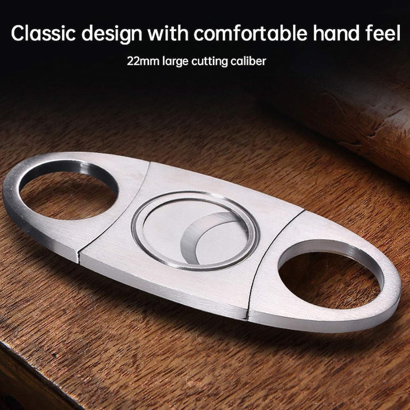 MPEEJ Cigar Cutter Guillotine, Stainless Steel Smooth Cigar Clippers Double Cut Blade, 1 Pack Silver Exquisite Cigar Accessories - Image 3